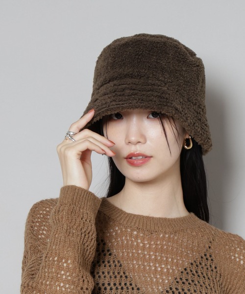 Healthknit(ヘルスニット)の「Healthknit/別注ボアバケットハット(ハット・レディース・ブラック/ライトベージュ/ブラウン・FREE)」の1枚目の写真