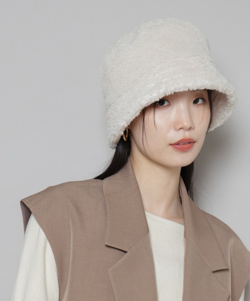 Healthknit(ヘルスニット)の「Healthknit/別注ボアバケットハット(ハット・レディース・ブラック/ライトベージュ/ブラウン・FREE)」の3枚目の写真