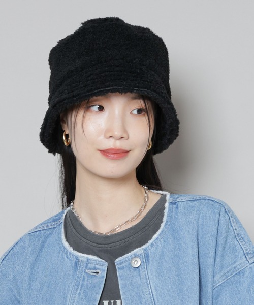 Healthknit(ヘルスニット)の「Healthknit/別注ボアバケットハット(ハット・レディース・ブラック/ライトベージュ/ブラウン・FREE)」の2枚目の写真