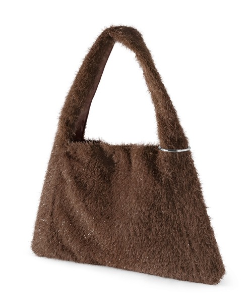 ANEMONE（アネモネ）の「シャギーラメ×レザー調リバーシブルバッグ（ハンドバッグ・レディース・グレー/ブラウン/パープル・FREE）」の4枚目の写真