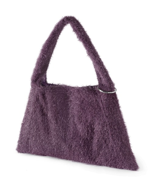 ANEMONE（アネモネ）の「シャギーラメ×レザー調リバーシブルバッグ（ハンドバッグ・レディース・グレー/ブラウン/パープル・FREE）」の5枚目の写真