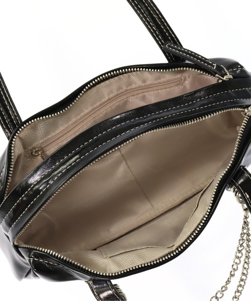 ANAP（アナップ）の「チェーン チャーム ミニ ボストン バッグ（ハンドバッグ・レディース・ブラウン/ブラック・F）」の13枚目の写真