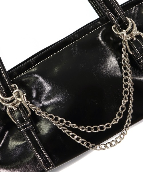 ANAP（アナップ）の「チェーン チャーム ミニ ボストン バッグ（ハンドバッグ・レディース・ブラウン/ブラック・F）」の15枚目の写真