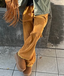 mi via loca | Vintageライク BACKハートポケット コーデュロイ セミフレアパンツ(その他パンツ)