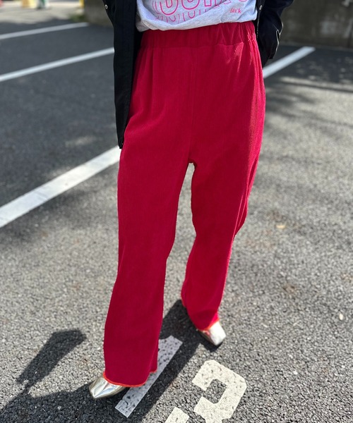 mi via loca（ミヴィアロカ）の「Vintageライク BACKハートポケット コーデュロイ セミフレアパンツ（その他パンツ・レディース・キャメル/レッド/チャコールグレー・FREE）」の19枚目の写真