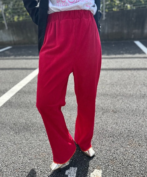 mi via loca（ミヴィアロカ）の「Vintageライク BACKハートポケット コーデュロイ セミフレアパンツ（その他パンツ・レディース・キャメル/レッド/チャコールグレー・FREE）」の5枚目の写真