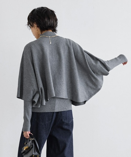 RASW（ラス）の「[RASW]ケープアンサンブルリブニット（ニット/セーター・レディース・杢グレー/ブラック・M/L）」の6枚目の写真