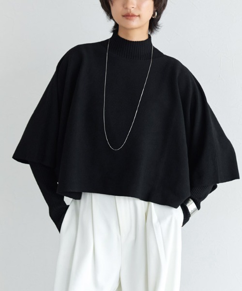 RASW（ラス）の「[RASW]ケープアンサンブルリブニット（ニット/セーター・レディース・杢グレー/ブラック・M/L）」の15枚目の写真