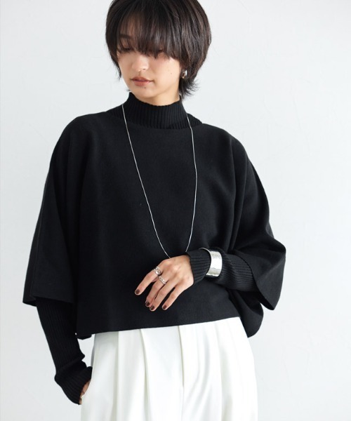 RASW（ラス）の「[RASW]ケープアンサンブルリブニット（ニット/セーター・レディース・杢グレー/ブラック・M/L）」の17枚目の写真