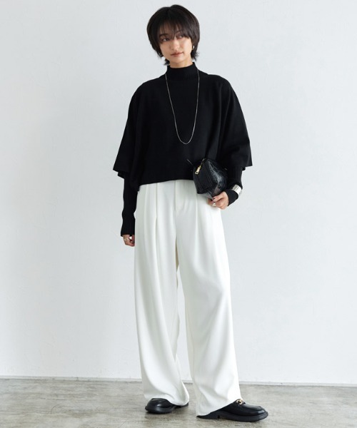 RASW（ラス）の「[RASW]ケープアンサンブルリブニット（ニット/セーター・レディース・杢グレー/ブラック・M/L）」の19枚目の写真