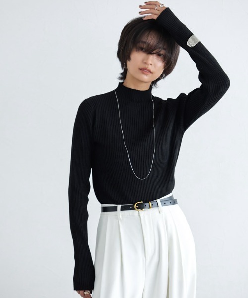 RASW（ラス）の「[RASW]ケープアンサンブルリブニット（ニット/セーター・レディース・杢グレー/ブラック・M/L）」の21枚目の写真