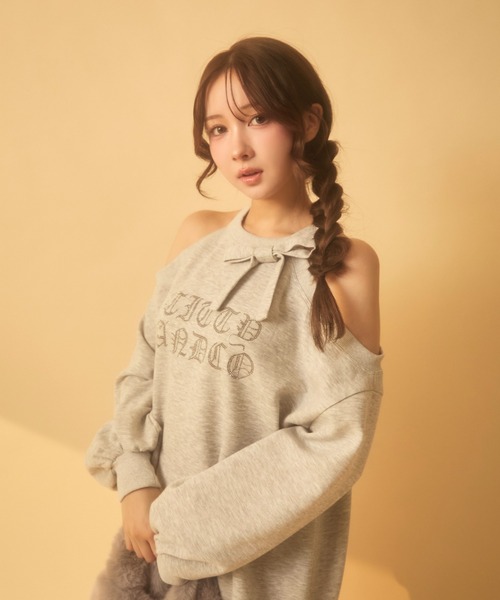 TITTY&CO.（ティティーアンドコー）の「アメスリラメスウェットワンピ（ワンピース・レディース・ブラック/グレー・FREE）」の2枚目の写真