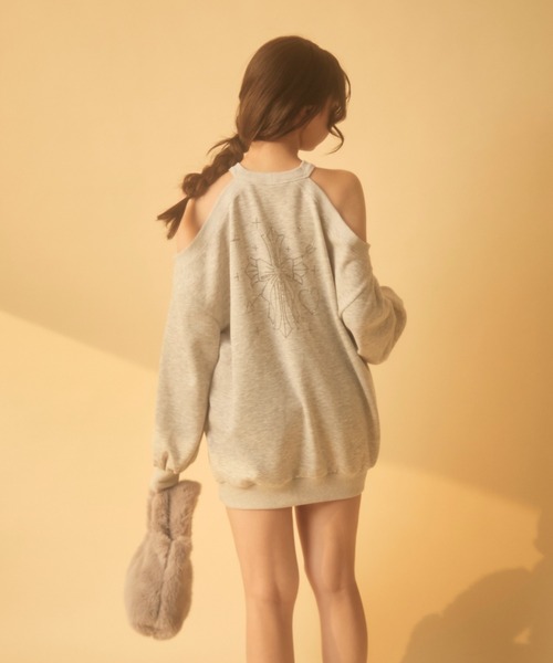 TITTY&CO.（ティティーアンドコー）の「アメスリラメスウェットワンピ（ワンピース・レディース・ブラック/グレー・FREE）」の14枚目の写真