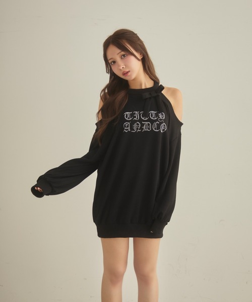 TITTY&CO.（ティティーアンドコー）の「アメスリラメスウェットワンピ（ワンピース・レディース・ブラック/グレー・FREE）」の6枚目の写真