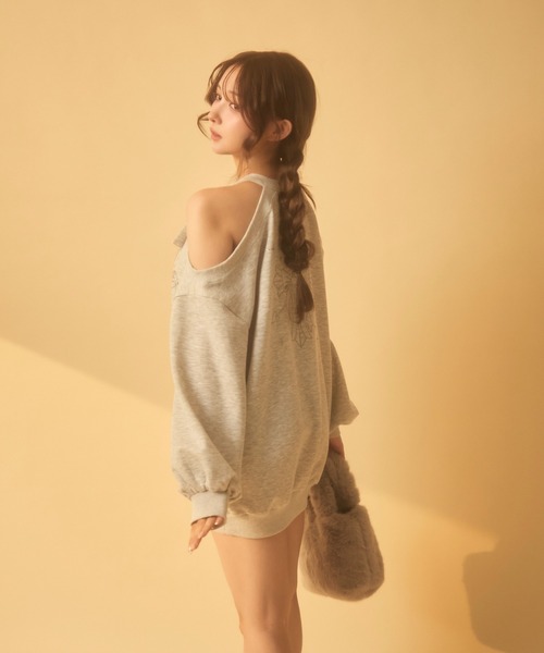 TITTY&CO.（ティティーアンドコー）の「アメスリラメスウェットワンピ（ワンピース・レディース・ブラック/グレー・FREE）」の12枚目の写真