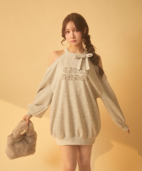 TITTY&CO.（ティティーアンドコー）の「アメスリラメスウェットワンピ（ワンピース・レディース・ブラック/グレー・FREE）」の19枚目の写真