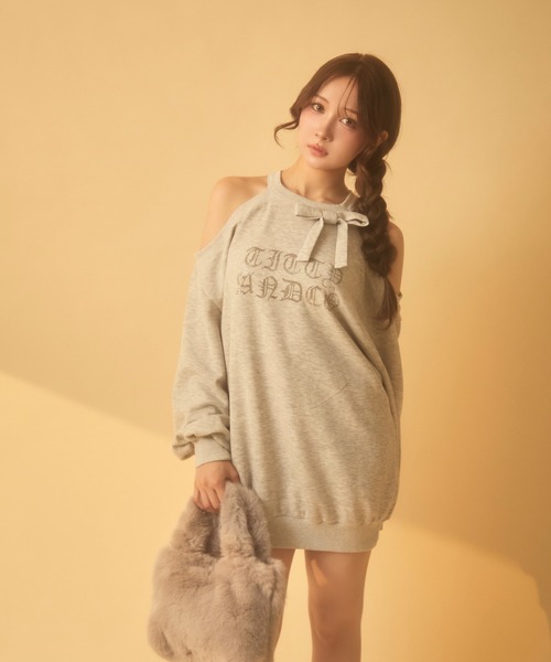 TITTY&CO.（ティティーアンドコー）の「アメスリラメスウェットワンピ（ワンピース・レディース・ブラック/グレー・FREE）」の17枚目の写真