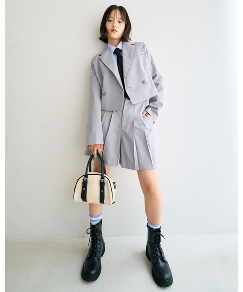 セール】【卒服・セレモニー】エンブレムつきボレロジャケット（スーツ