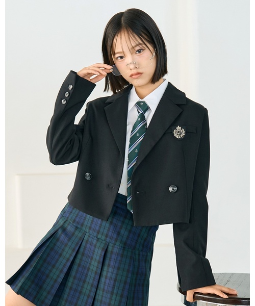 セール】【卒服・セレモニー】エンブレムつきボレロジャケット（スーツ