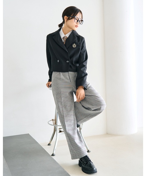 セール】【卒服・セレモニー】エンブレムつきボレロジャケット（スーツ