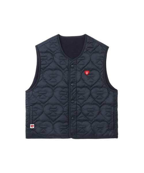 A BATHING APE（アベイシングエイプ）の「HEART QUILTED ARMY LINER VEST（その他アウター・レディース・ネイビー/オリーブ/アイボリー・SMALL/X-SMALL）」の3枚目の写真