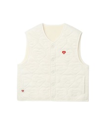 HEART QUILTED ARMY LINER VEST
