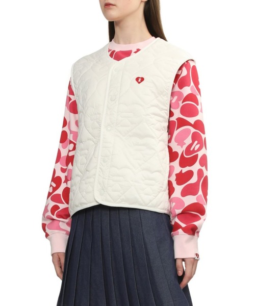 A BATHING APE（アベイシングエイプ）の「HEART QUILTED ARMY LINER VEST（その他アウター・レディース・ネイビー/オリーブ/アイボリー・SMALL/X-SMALL）」の13枚目の写真