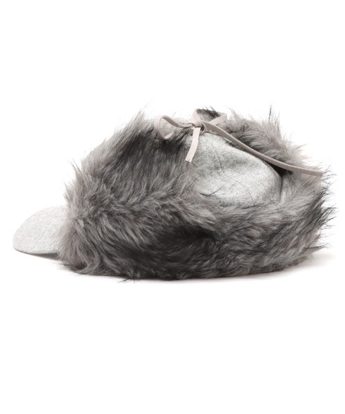 atmos pink（アトモスピンク）の「atmos pink Faux Fur Ear Cap / アトモス ピンク フォー ファー イヤー キャップ（キャップ・レディース・ネイビー/グレー・FREE）」の5枚目の写真