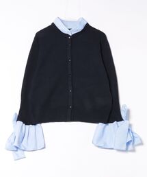 Ruwan yu（ルワンユー）の「リボンカフスカーディガン【大きいサイズ対応】（カーディガン/ボレロ）」