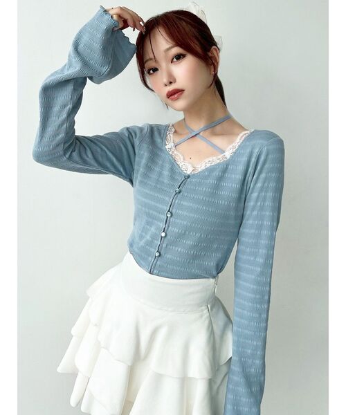 トップス k フロントクロスカットリブトップス（Tシャツ/カットソー）｜RESEXXY