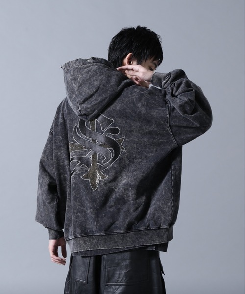SUPPLIER/サプライヤー/web別注 Vintage Wash Pierced Zip Hoodie