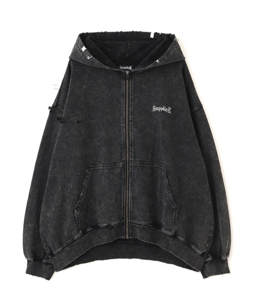 SUPPLIER/サプライヤー/web別注 Vintage Wash Pierced Zip Hoodie