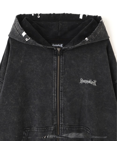 SUPPLIER/サプライヤー/web別注 Vintage Wash Pierced Zip Hoodie
