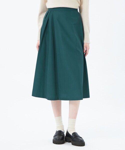 MACKINTOSH PHILOSOPHY(マッキントッシュ フィロソフィー)の「グロッシーサイドドレープスカート(スカート・レディース・ピンク系その他3/ブラック/グリーン系その他4・36/38)」の2枚目の写真
