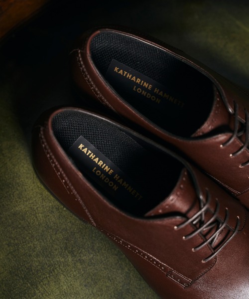 KATHARINE HAMNETT LONDON チゼルトゥ 内羽根　シューズ KATHARINE HAMNETT LONDON ロングセラー 内羽根ストレートチップ