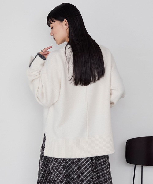 forksy.】エブリデイレイヤード風モックネックニットプルオーバー