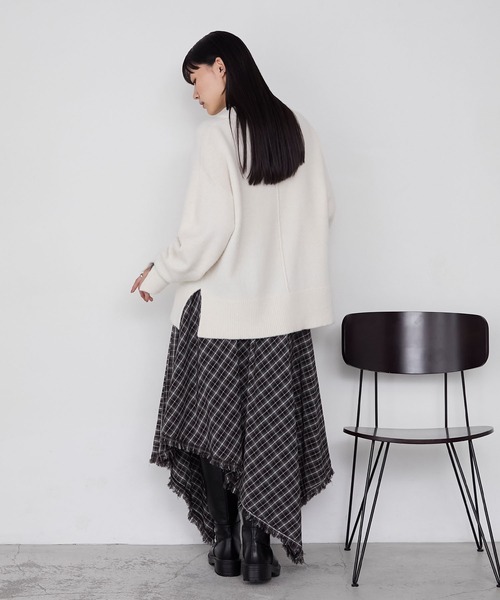 セール】【forksy.】エブリデイレイヤード風モックネックニットプル