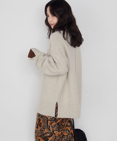 forksy.】エブリデイレイヤード風モックネックニットプルオーバー