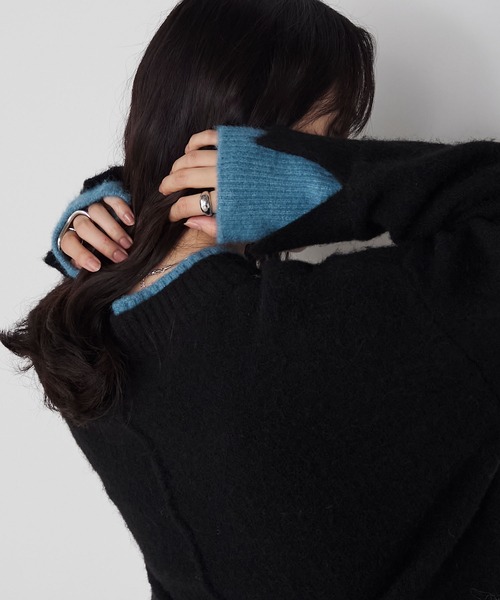 forksy.（フォルクシー）の「【forksy.】<エブリデイシリーズ>レイヤード風モックネックニットプルオーバー（ニット/セーター・レディース・ブラウン/ブラック/チャコールグレー/オフホワイト/杢グレー・FREE）」の20枚目の写真