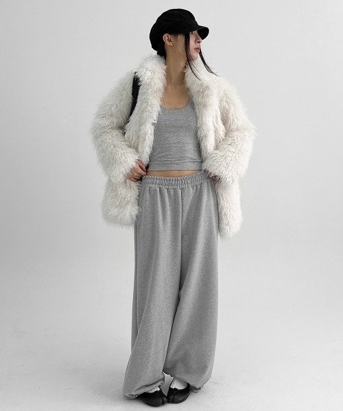 BLACKUP（ブラックアップ）の「[MADE] ディキデンワイドバンディングパンツ（スウェットパンツ・レディース・ブラウン/ブラック/グレー・FREE）」の18枚目の写真