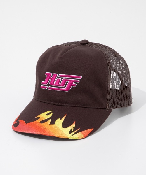 HUF(ハフ)の「HUF EXHAUST TRUCKER ハフ エグゾーストトラッカー キャップ(キャップ・メンズ・ブラウン系1/ブラック・FREE)」の2枚目の写真