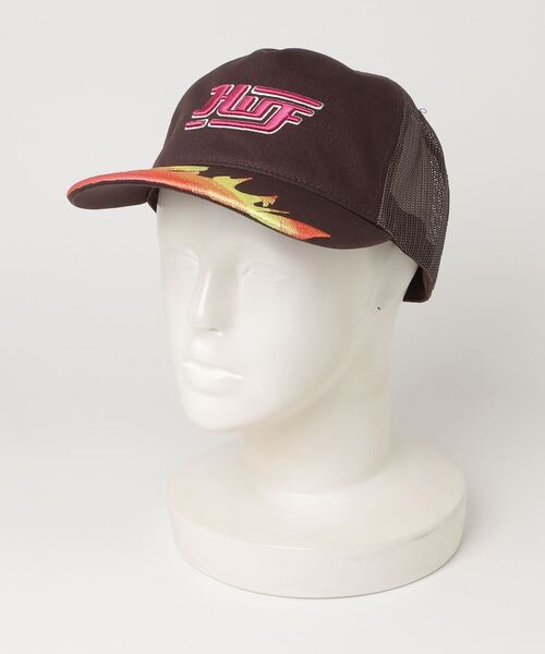 HUF(ハフ)の「HUF EXHAUST TRUCKER ハフ エグゾーストトラッカー キャップ(キャップ・メンズ・ブラウン系1/ブラック・FREE)」の13枚目の写真