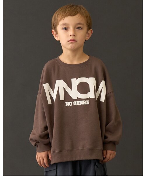 MNCM】【毛玉バイバイ裏起毛】フロッキープリントビッグスウェット