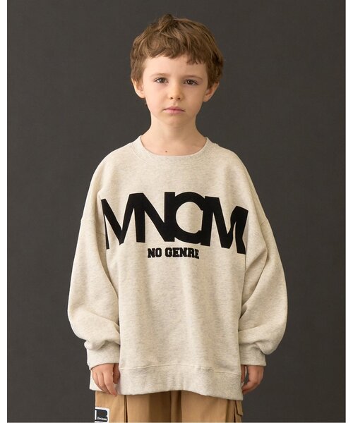 MNCM】【毛玉バイバイ裏毛裏起毛】フロッキープリントビッグスウェット