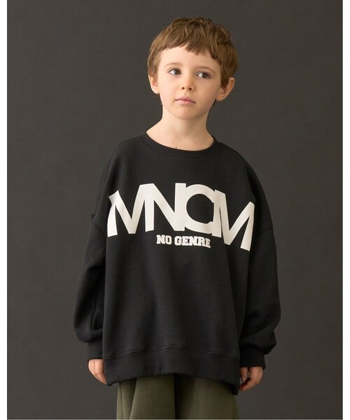 MNCM】【毛玉バイバイ裏起毛】フロッキープリントビッグスウェット