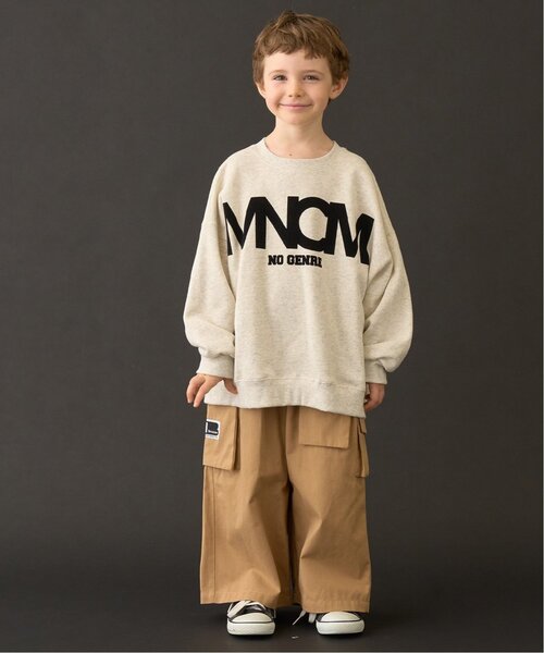 MNCM】【毛玉バイバイ裏毛裏起毛】フロッキープリントビッグスウェット