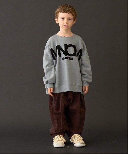 MNCM】【毛玉バイバイ裏起毛】フロッキープリントビッグスウェット