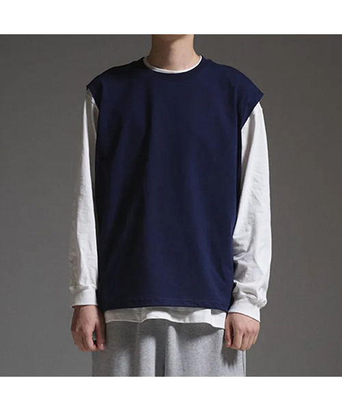 XERO（ゼロ）の「Round Neck String Vest [5 Colors]（ベスト・メンズ・オリーブ/ブラック/ネイビー/チャコール/ライトグレー・MEDIUM/LARGE）」の5枚目の写真