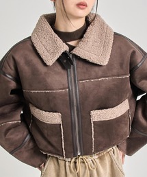 ANAP（アナップ）の「フェイクスウェードショート丈ムートンジャケット（ムートンコート・レディース）」