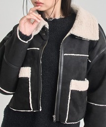 ANAP（アナップ）の「フェイクスウェードショート丈ムートンジャケット（ムートンコート）」